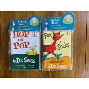 Dr. Seuss Fox in Socks & Hop on Pop Book CD Read Along Lot David Hyde Pierce